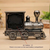 1x Train Models Vintage Table Clock Alarm Clocks Car Locomotive Desk Sculpture