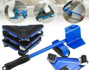 5pcs Furniture Slider Lifter Moves Wheels Mover Kit