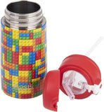 Oasis Double Wall Insulated Kids Drink Bottle Stainless Steel 400ml Bricks