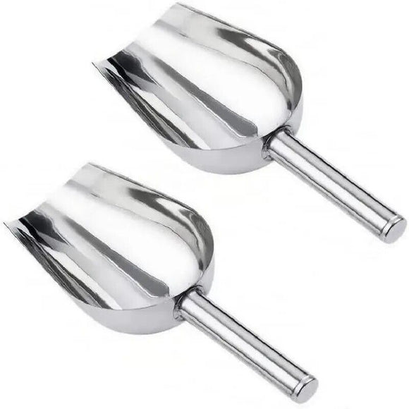 2PK Stainless Steel Scoop Ice Buffet Kitchen Shovel Nut Pet Food Flour Feeder