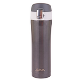 Oasis Stainless Steel Flip-Top Vacuum Flask Drink Travel Bottle 450ml - Gunmetal
