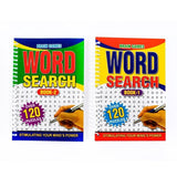 2x Book Word Search Spiral Puzzle Book A5 144pg Mind Power Brain Game