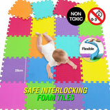 30PCE Kids Foam Mats Tiles Interlocking Flexible Durable Home Master - 29cm