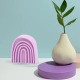 1Pc Rainbow 3D Bridge Shape Muffin Silicone Candle Mold DIY Gypsum Soap Mould