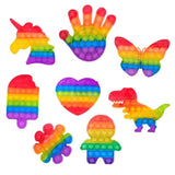 8 pieces Push Pop Bubble Pop It Fidget Sensory Toy Stress Relief Silicone Asst