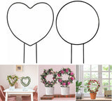 2pcs Metal Garden Trellis Climbing Plants Flower Plant Holder Heart Round Shaped