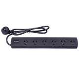 Surge Protector Power Board 6 Outlets Overload Protection Power Strip Black