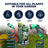Garden Greens Garden Hose Set Coil Design 7 Dial Spray Gun & Fittings 15m