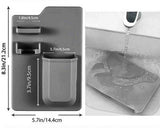 Toothbrush Holder Shower Space Organizer Silicone Bathroom Storage-Grey