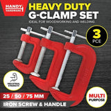 3pcs G - Clamp Handy Hardware Industrial Strength Swivel Pad Design Set