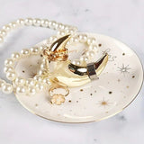 Jewellery  Display Tray with Moon Star Shaped Ceramic Plate Jewelry Holder Gift