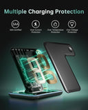 3 in 1 Wireless Charger 15W Fast Charging Station iPhone Samsung Galaxy - Black