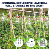 12PCE Spiral Bird Deterant Reflectors Silver Weatherproof Garden Greens 29cm