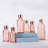 10pcs Glass Dropper Bottles Eye Pipette Roller Sprayer Essential Oils Pink