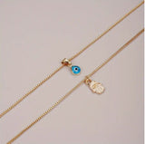 2 Piece/Set Simple Evil Eye Pendant Necklaces Pendant Necklace Jewelry Gold