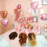4pcs Jumbo Love Pink Foil Balloon Wedding Script Handwriting Home Decorations