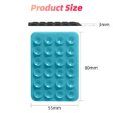 1x Suction Cup Wall Stand Mat Silicone Phone Holder Square Anti-Slip Case WHITE