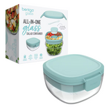 Bentgo All-In-One Glass Salad Container ToGo Dressing Lunch Box Coastal Seaglass