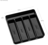 Antimicrobial Mini Silverware Tray Soft Grip Non-Slip Kitchen Drawer Carbon