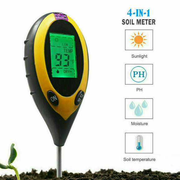 4 in 1 Soil PH Tester Moisture Sunlight Light Test Meter for Garden