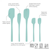 5 Piece Set Silicone Spatula Spoon Spoonula Tovolo Flex Core - Light Aqua
