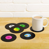 Coasters Set Of 6, Retro Vinyl Record Coasters For Drinks