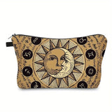 Sun Moon Print Cosmetic Bag Small Makeup Toiletry Travel Bag Makeup Organizer