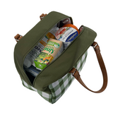 Lunch Bag Tote Insulated Cali Lunch Storage Container Olive Green Gingham