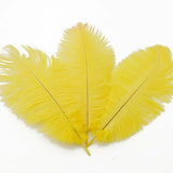 5pcs Ostrich Feather 25-30cm DIY Crafts Feathers Wedding Party Decor Yellow