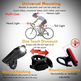 Ultra Bright USB Rechargeable Battery Bike Light Set Powerful Bicycle Cycling