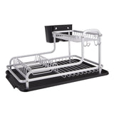 Dish Rack 2 Tier Drying Drainer Board Tray Cutlery Organiser Aluminium D.Line