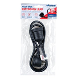 1PCE Piggy Back Extension Lead 1 Meter Black 240V 10A Max Load 2400W