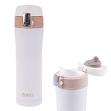 Oasis Stainless Steel Flip-Top Vacuum Flask Drink Travel Bottle 450ml - White