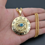 1pc Eye of Horus Pendant Egyptian Pharaoh Necklace Jewelry Protection - Golden