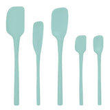 5 Piece Set Silicone Spatula Spoon Spoonula Tovolo Flex Core - Light Aqua