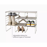 Joseph Joseph Level Plus Adjustable Triple Shoe Rack 51cm Organiser Storage Ecru