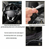 Breathable Anti-slip Universal 38cm PU Leather DIY Car Steering Wheel Cover