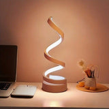 Spiral Table Lamp For Bedroom Nightstand Bookshelf Living Room Home Decor Pink