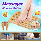 LARGE Wooden Foot Pain Massager 5 Roller Care Reflexology Relax Stress Relief