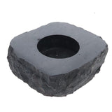 Candle Holder Black Tourmaline Natural Top Polish Tealight Decoration 2.5x8cm