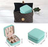 Mini Small Portable Travel Jewelry Organiser Box with Zipper Storage Case -BLUE