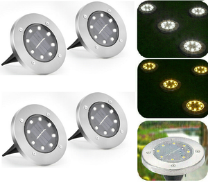 Solar Powered LED Buried Inground Recessed Light Garden Outdoor Deck Path