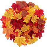 50 Pcs Artificial Fall Silk Leaves Wedding Autumn Maple Leaf Party Decor