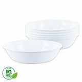 6 Pce Melamine Bowls Lightweight Durable & Resistant Picnic BBQ - 20x5cm White