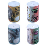 Money Tin Australian Box Jar Piggy Bank Coin Currency Design 15cm x 10cm