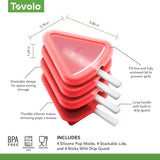 Tovolo Stackable Ice Pop Mould Block Iceblock Popsicle Set 4 - Watermelon