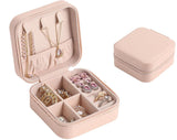 Mini Small Portable Travel Jewelry Organiser Box with Zipper Storage Case - PINK