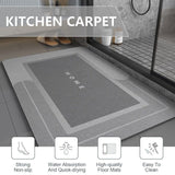 Super Absorbent Floor Mat Soft Quick-Drying Non-Slip Rectangle Grey 40x80cm