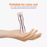 2PK Compact Makeup Brush Set 4in1 Cosmetic Portable Make up Clevinger