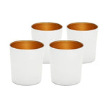 Set of 4 Luna Tumbler Glass White & Gold Art Craft Glassware Drinkware 380ml